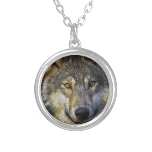 Wolf Photographic Art Spirit Guide Animal Love  Silver Plated Necklace