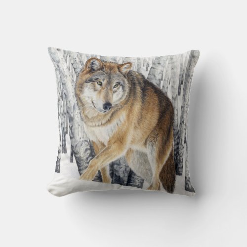 Wolf pillow _ two sided