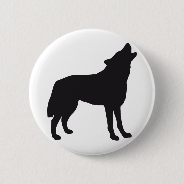 wolf pinback button (Front)