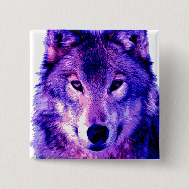 Wolf Pinback Button (Front)