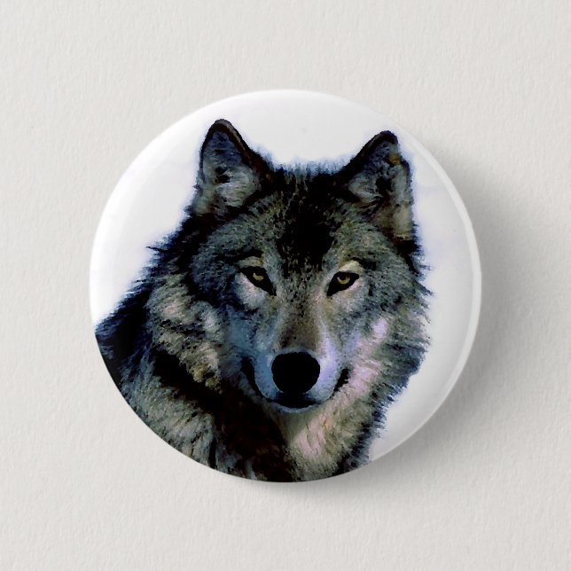 Wolf Pinback Button (Front)