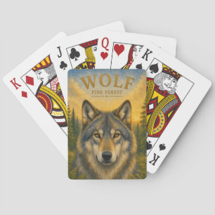 Wolf Pine Forest Wildlife Poker Cards