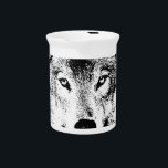 Wolf Pitcher<br><div class="desc">Black & White Ink Effect Wolf Portrait</div>