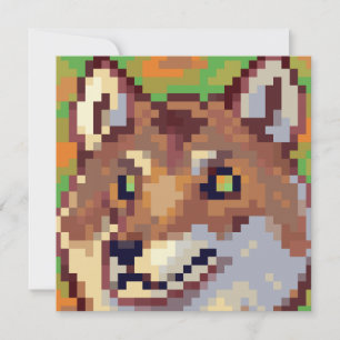 Wolf pixel art, Pixel Art  Holiday Card
