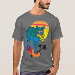 Wolf Pizza And Skateboarding T-Shirt