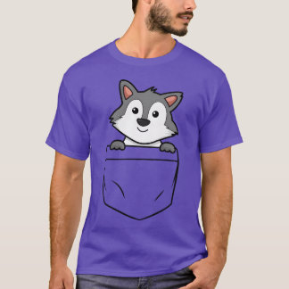 Wolf Pocket animal pocket kids cute friend T-Shirt