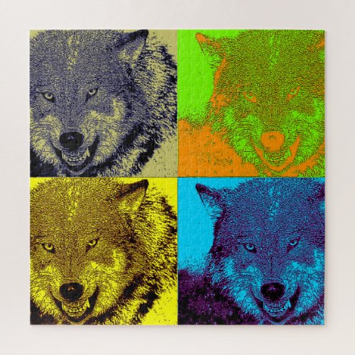 Wolf Pop Art _ Wild Animals Art Jigsaw Puzzle