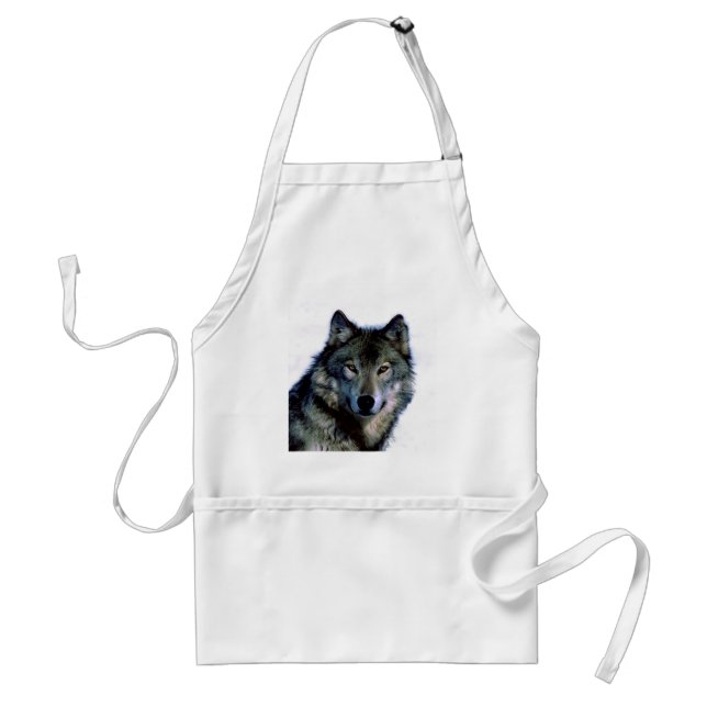 Wolf Portrait Adult Apron (Front)