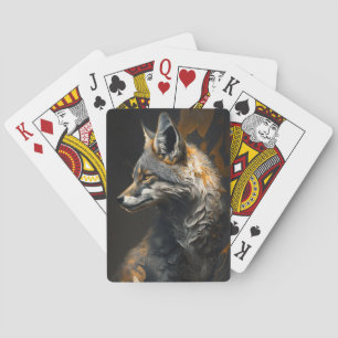 Wolf Portrait Animal Nature Wildlife Dark Painting Poker Cards