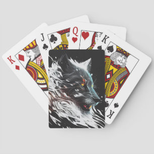 Wolf Portrait Animal Painting Wildlife Adventure Poker Cards