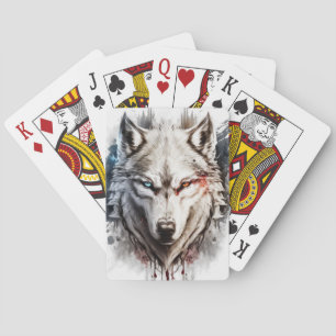 Wolf Portrait Animal Painting Wildlife Outdoors Poker Cards