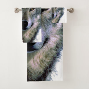 Wolf Portrait Bath Towel Set