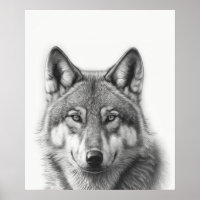 Wolf Portrait  Black white   