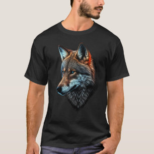 Wolf Portrait Blue Eyes Animal Print Art Wolf T-Shirt