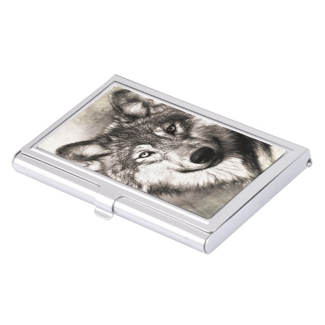 Wolf portrait business card case (Front)