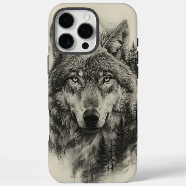 Wolf portrait in a tranquil forest Case-Mate iPhone case (Back)