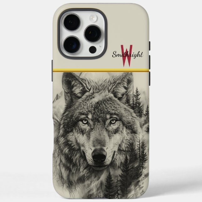Wolf portrait in a tranquil forest Case-Mate iPhone case (Back)