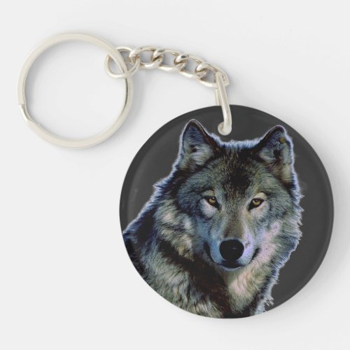 Wolf Portrait Keychain