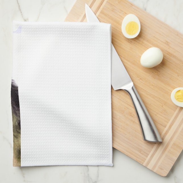 Wolf Portrait Kitchen Towel (Quarter Fold)