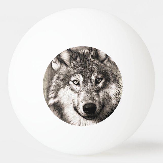 Wolf portrait Ping-Pong ball (Back)