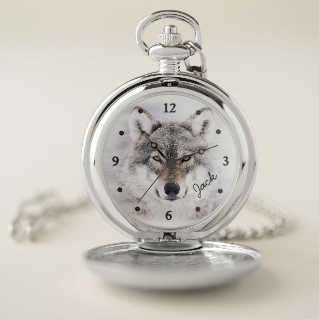 Wolf Portrait Pocket Watch (Inside)