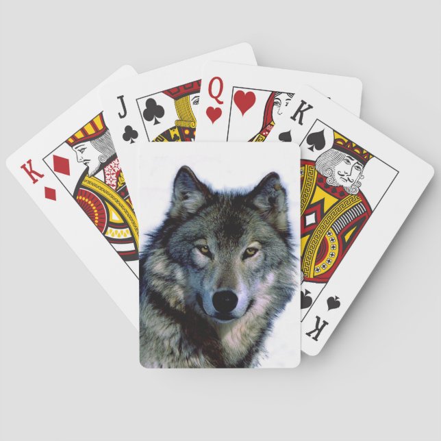 Wolf Portrait Poker Cards (Back)