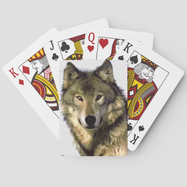 Wolf Portrait Poker Cards (Back)