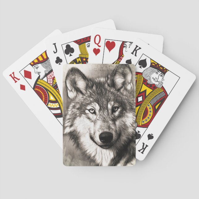 Wolf portrait poker cards (Back)