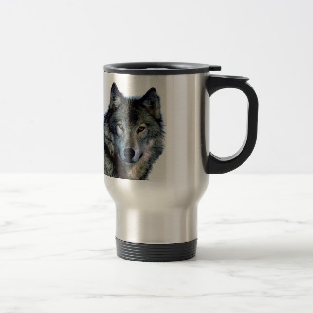 Wolf Portrait Travel Mug (Right)