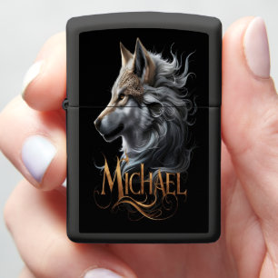 Wolf Portrait With Michael Zippo Lighter