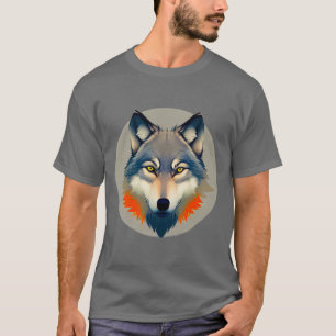 Wolf Portrait with Vibrant Artistic Details T-Shirt