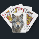 Wolf Portrait Your Name Custom Handwriting Poker Cards<br><div class="desc">Wolf Eyes Digital Artwork - Motivational & Inspirational Animal Images</div>