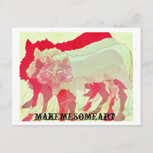 wolf postacard postcard
