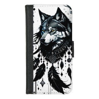 wolf, predator, dreamcatcher, amulet, talisman iPhone 8/7 wallet case
