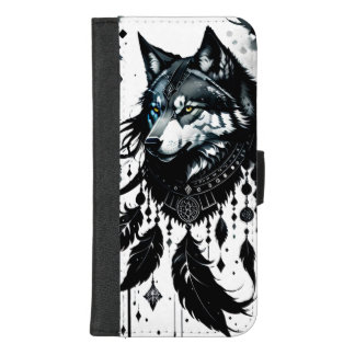 wolf, predator, dreamcatcher, amulet, talisman iPhone 8/7 plus wallet case