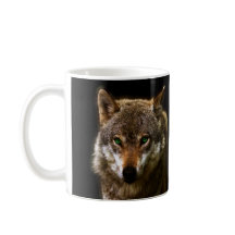 Wolf Profile with green eyes ~ editable background