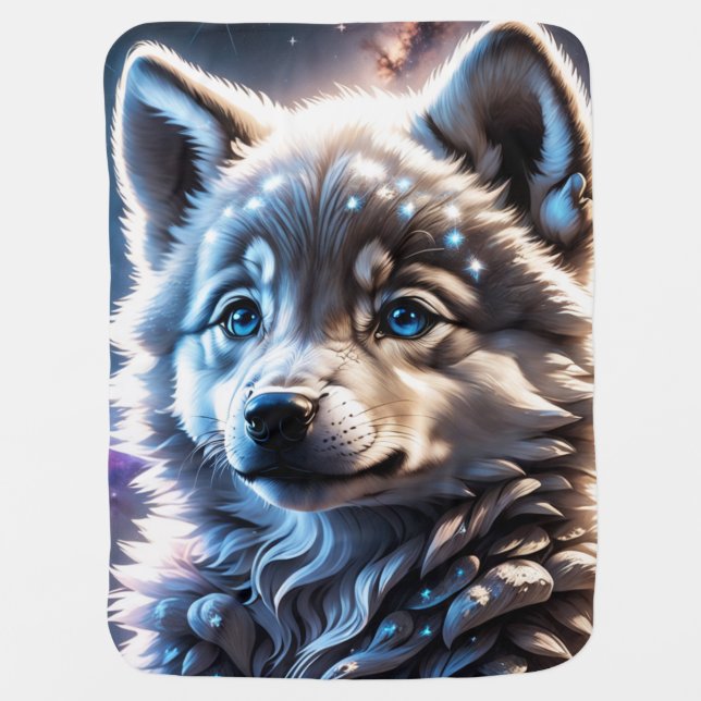 Wolf pup baby blanket (Front)