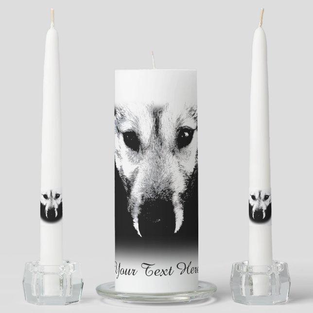 Wolf Pup Candles Custom Husky Pup Wolf Candles (Front)