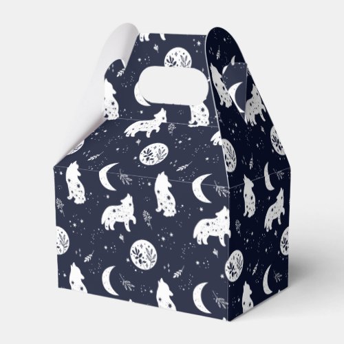 Wolf Pup Howling at the Moon Favor Box