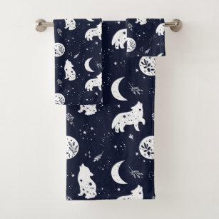 Wolf Pup Howling at the Moon Favor Box Bath Towel Set