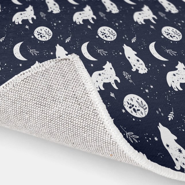 Wolf Pup Howling at the Moon Rug (Indoor)