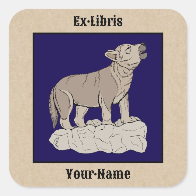 Wolf Pup Howling Bookplate (Front)