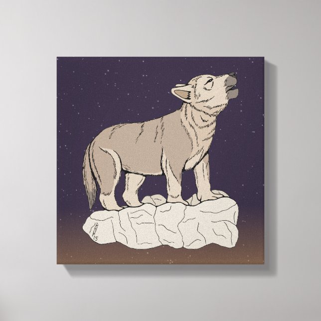 Wolf Pup Howling Canvas Print (Front)
