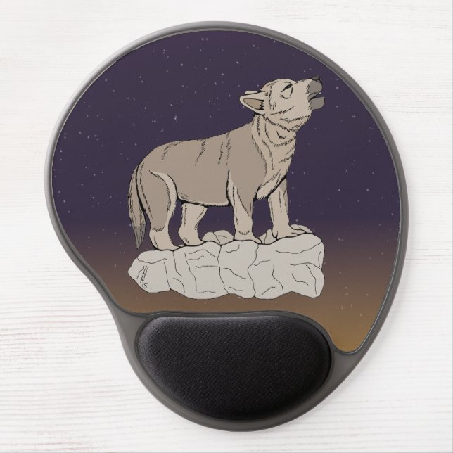 Wolf Pup Howling Gel Mouse Pad (Front)