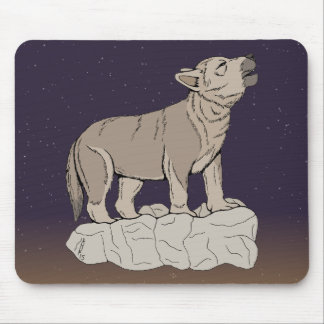 Wolf Pup Howling Mouse Pad