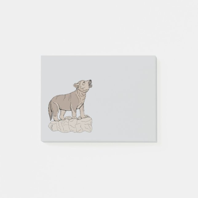 Wolf Pup Howling Post-it Notes (Front)