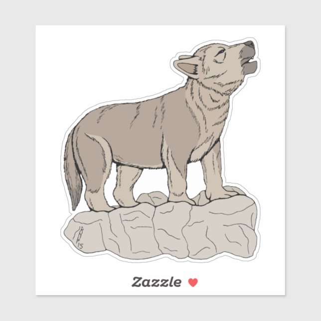 Wolf Pup Howling Sticker (Sheet)