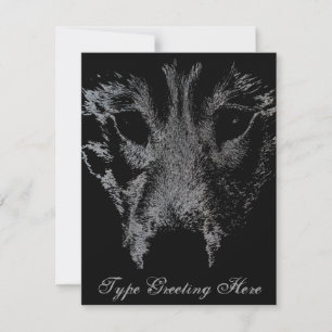 Wolf Pup Invitations Personalized Husky Wolf Card