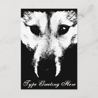 Wolf Pup Invitations Personalized Husky Wolf Card