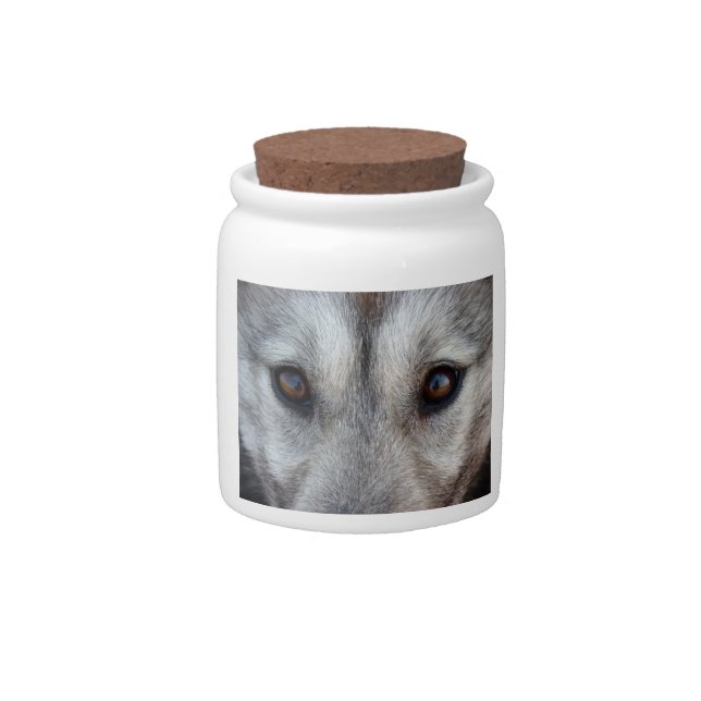 Wolf Pup Jar Cool Siberian Husky Candy Jars Gifts (Front)